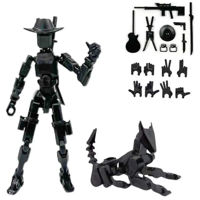 T13 Action Figure Set with Robot Dog, Titan 13 Action Figure, 3D Printed Multi-Joint Toy, Holiday Gift, Desktop Collectible Model, Action Figurine, Jointed Action Figure, Articulating Figurine, Articulated Figurines