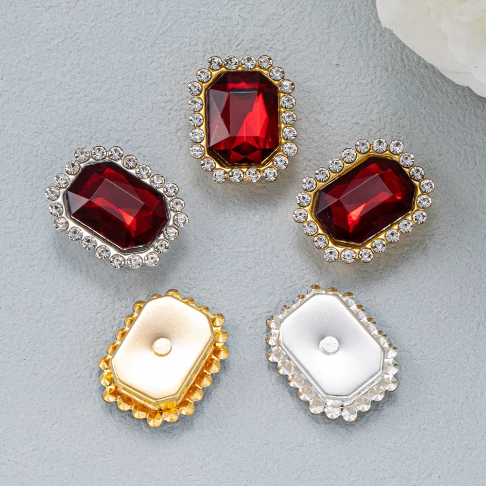 Adhesive DIY hand-sewn rectangular double-layer bow hardware for Crocs shoes and bags accessories Adhesive DIY hand-sewn rectangular double-layer bow hardware for Crocs shoes and bags accessories