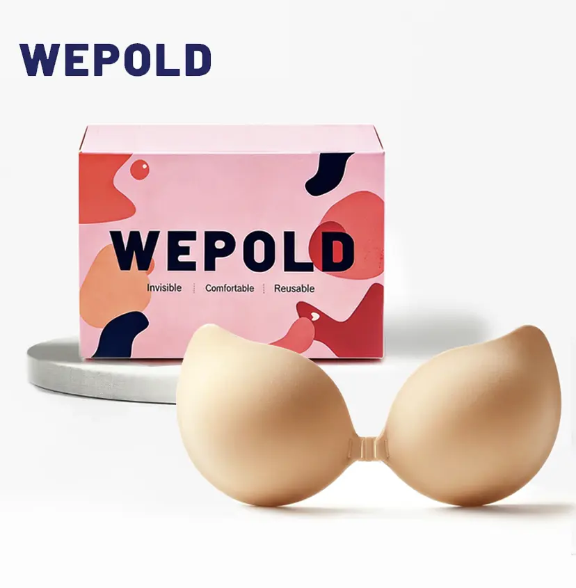 Women's Reusable Adhesive Bra Pads, Push Up Elastic Foam Inserts for Instant Lift, Waterproof & Seamless Fit for Dresses & Swimsuits, Water Proof