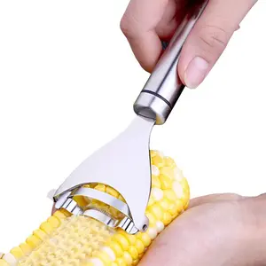 2 Pcs Corn Peeler Corn Planer Thresher Stainless Steel Corn Peeler for Corn On the Cob Corn Kernel Remover Tool Magic Corn Stripper Tool Corn Cutter Corn Scraper with Ergonomic Handle for Kitchen