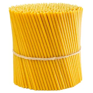 Closterra Pure Beeswax Taper Candles 50 Pack 6.5" Ultra Thin Orthodox Prayer Candles for Church & Home Decor