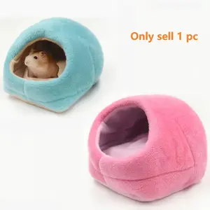 Cat Cute Rabbit Design Hamster House, Warm Plush Hamster Bed, Small Animal Sleeping Bed for Winter, Hamster Cage Habitat