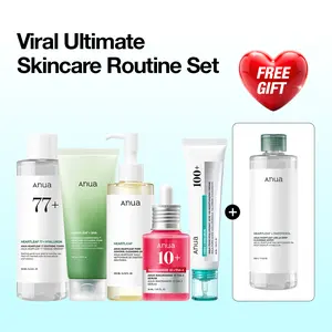 [Anua Official] Viral Ultimate Glass Skin Bundle | Salmon PDRN + Niacinamide + Double Cleansing + Collagen Mask| Daily Korean Skincare Kit Hydrating Calming