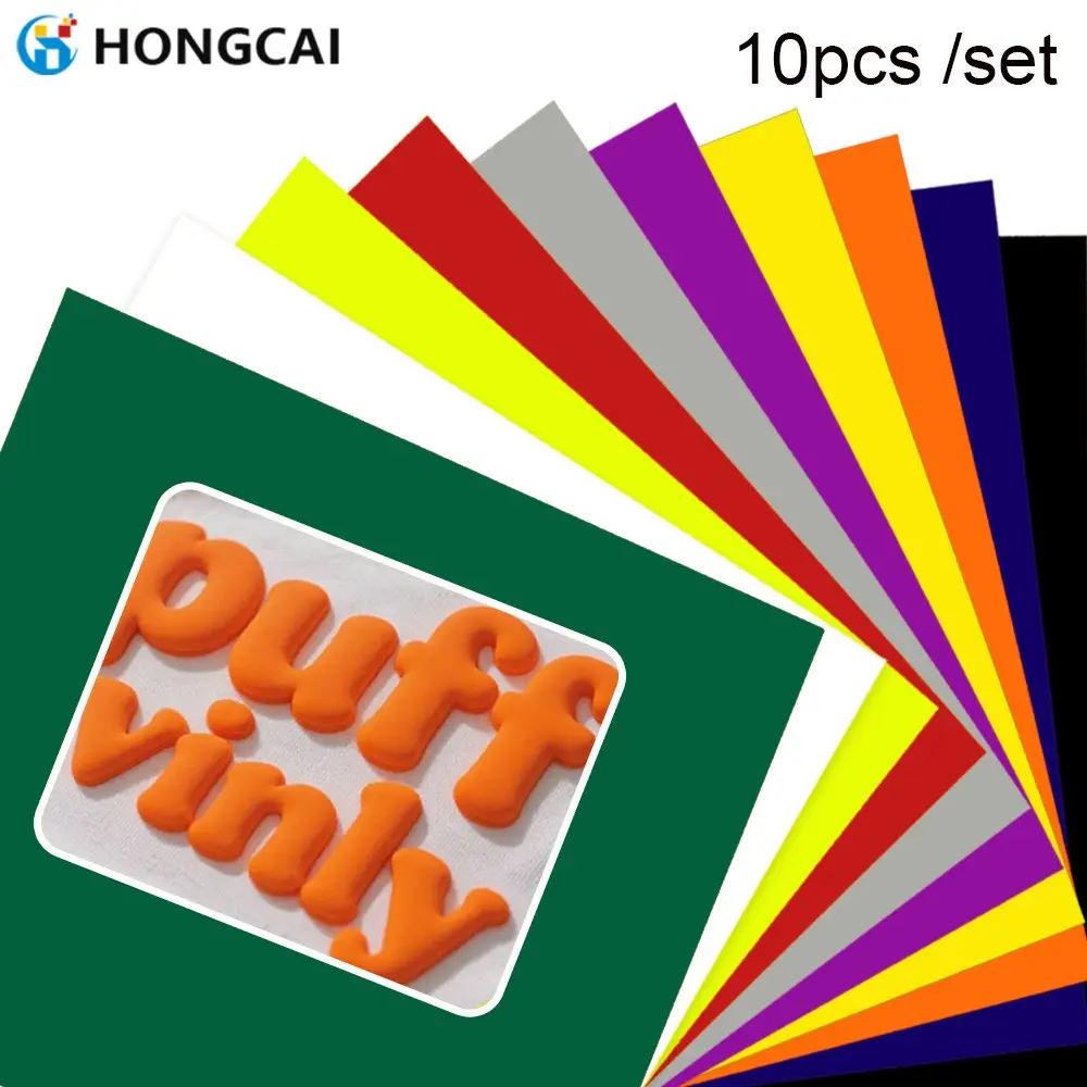 3D Colorful Bubble Heat Transfer Vinyl, 10 Colors 25cm X 30cm, Htv Foil Lettering Material, DIY T-Shirt Clothing Textile Accessories, Handicraft, Diy Kit, Craft Embellishments, Craft Supplies