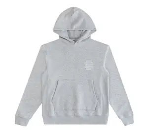 Men's Eric Emanuel FW24 Basic Hooded Sweatshirt - Grey White, Longsleeves, Multi-Size Casual Menswear Top