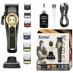 Professional Cordless Hair Clipper with Magnetic Suspension Motor, 8800 Rpm Charging Base, Men's Grooming Tool Km-2373, Rechargeable Hair Clipper, Cordless Hair Clippers