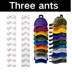 2 Hat Organizer Wall Mounted Baseball Cap Rack Black or White Adhesive Mount Holds 18 Hats for Closet Door Bedroom Easy Access Display Installation