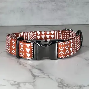Orange Aztec Dog Collar