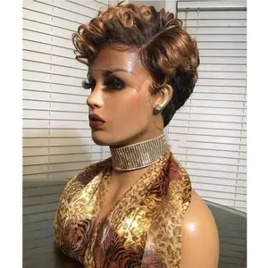 Blonde Full Cuticle Aligned Curly Lace Front Pixie