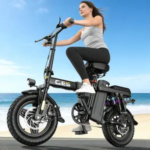 ebike GE5 Black Adult Electric Bicycle 500W Motor 48V 15AH Battery 32Miles Range Smooth Ride Ideal for Daily Use  Powerful Foldable