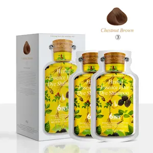 Limer,Chestnut Brown, 6-in-1 Instant Bubble Hair Dye Shampoo, Tintes de Cabello,Grey Coverage,Herbal Ingredients,Non-stained Skin,Long Lasting,Plant Haircare