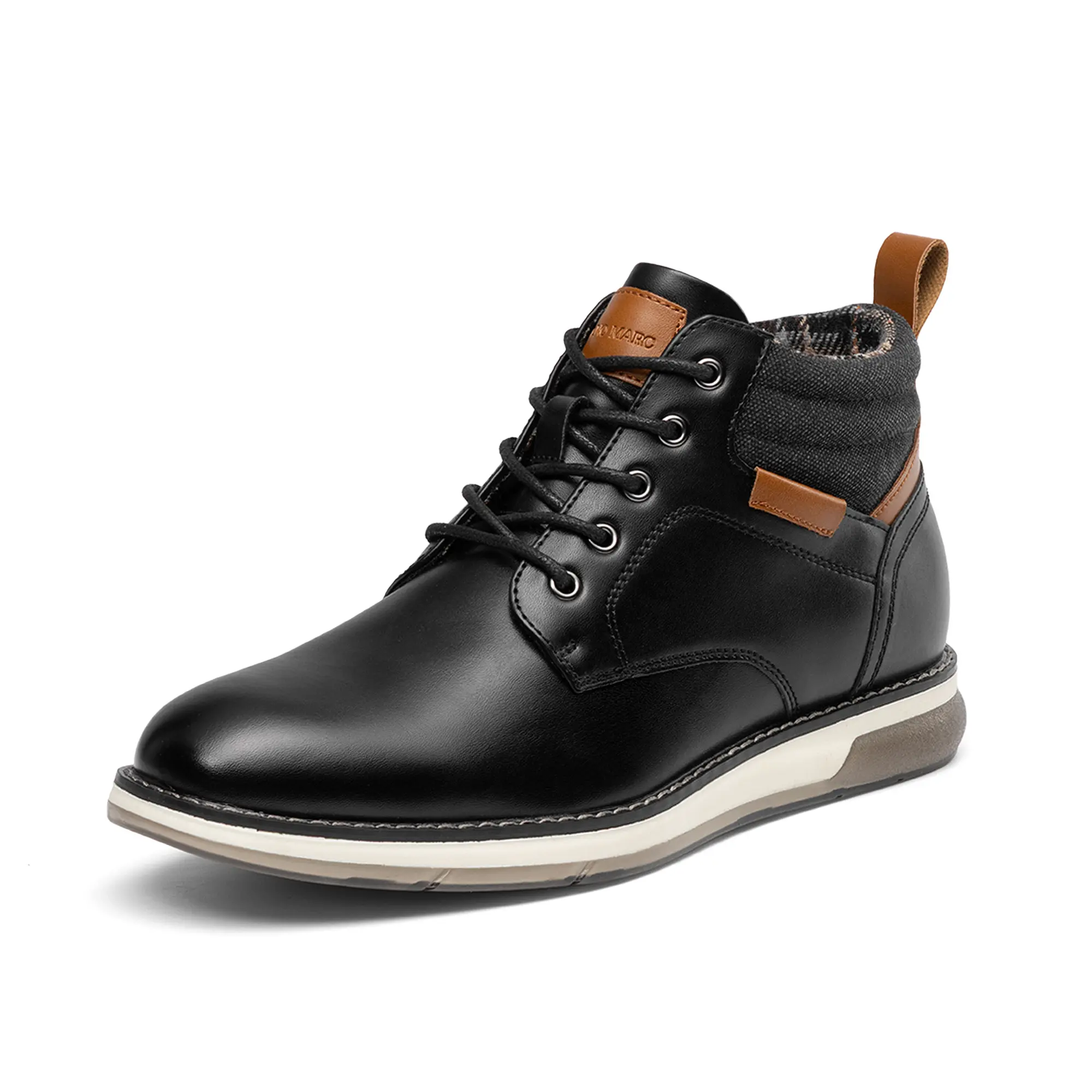 【BRUNO MARC Anniversary】 Men's Classic Leather Chukka Boots, Lace-up Ankle Boots for Casual, Dress, Business, and Walking, Walking Shoes, Footwear, Laces tiktokshopbacktoschool, Closed, Dress To Casual In One Versatile Boot
