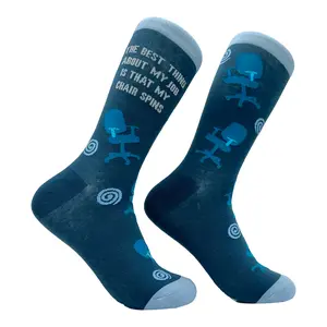 Women's The Best Thing About My Job Is That My Chair Spins Socks Funny Office Work Joke Footwear Funny Graphic Socks Comfortable Fitted Spandex Cotton