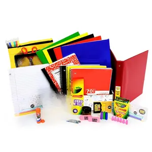 Elementary School Essentials Bundle | 1 Box - 91 Pieces per Box | School Supply Boxes - Back to School Essentials | Includes Binders, Folers, Notebooks, Filler Paper, Pencils, Notecards, Pens, & More