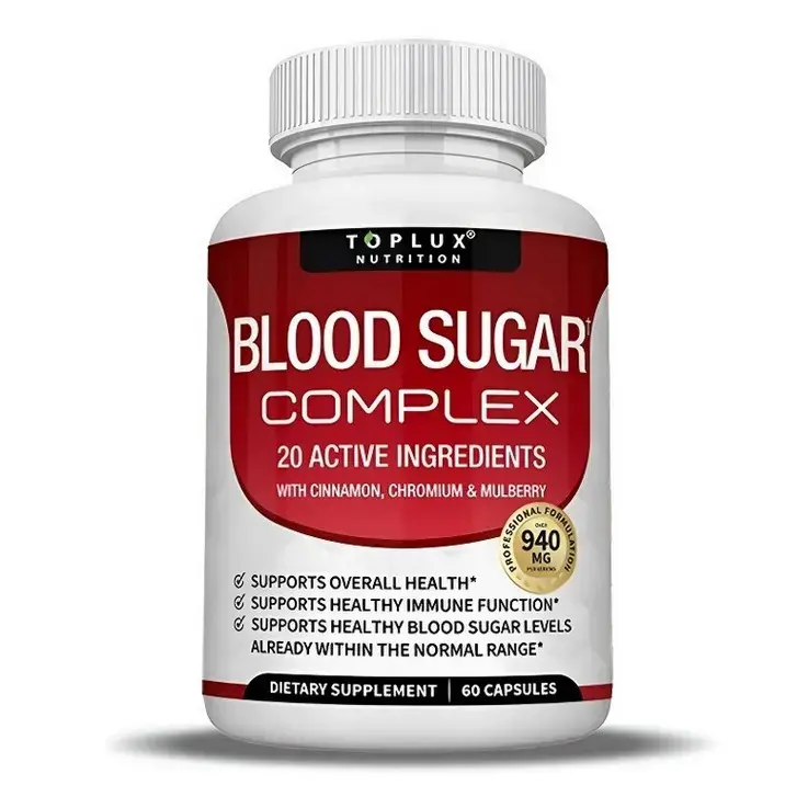 Blood Sugar Complex Supplement, 20 Vitamins & Minerals, Supports Metabolism & Overall Health for Men & Women