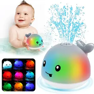 Whale Bath Toy Sprinkler, Bath Time Splash, Glowing Water Play Toy, Changes Colors Automatically, Suitable for Kids Aged 3+, Christmas Birthday Gift, Bath Time Fun