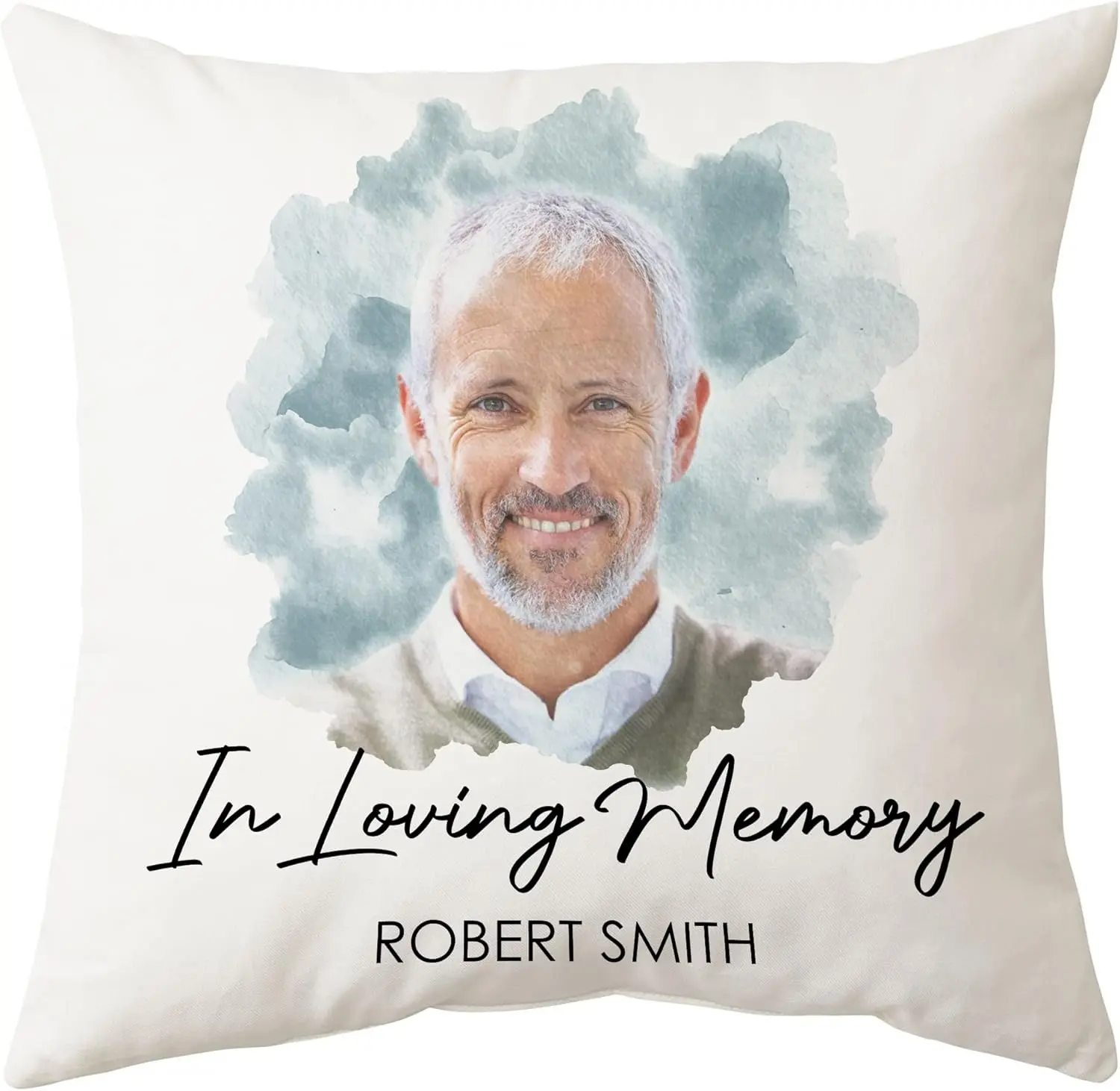 Personalized Memorial Sympathy Pillow with Insert 12"x12" Double-Sided Printed Gifts for Loss of Loved One - Remembrance Bereavement Gifts - Custom Photo Sofa Couch Home Decor Pillow