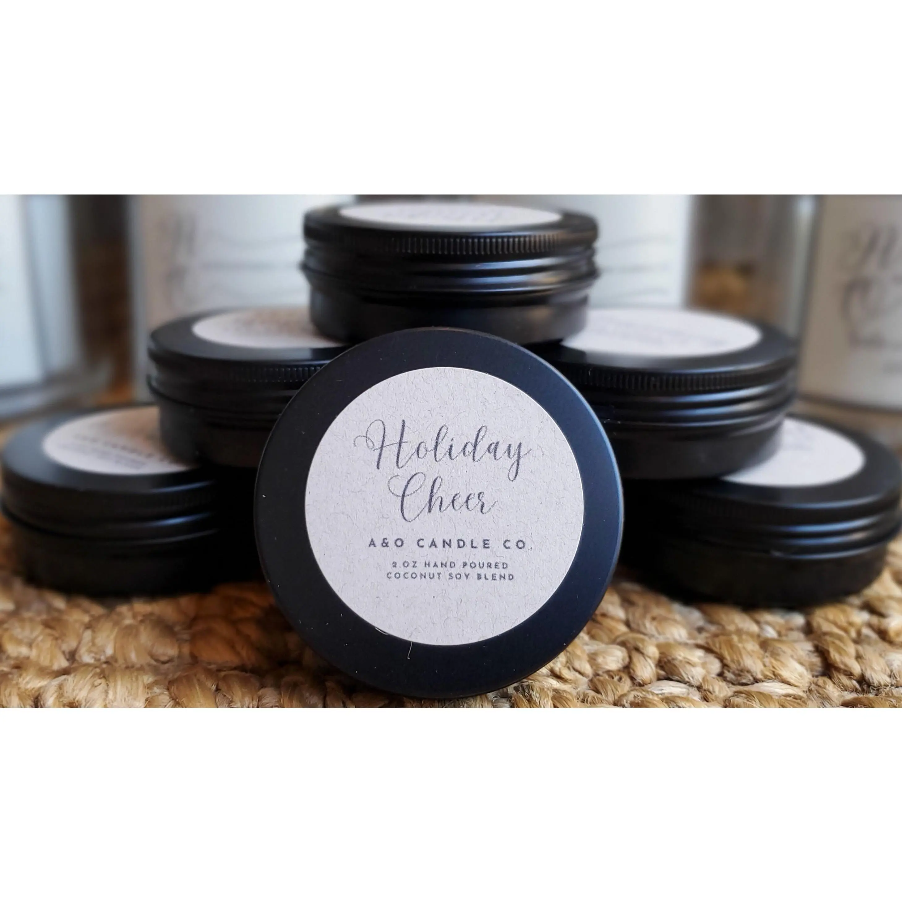 Holiday Cheer 2 oz Coconut Soy Blend Hand-Crafted Wood Wick Candle