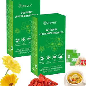 Goji Berry Chrysanthemum Tea for Liver Health, Dandelion Wolfberry Tea Bags, Chinese Health Herbal Tea, Include Cassia Seed, Licorice, Orange Peel, Gardenia, Tea Loose Leaf(1Box,15 Bags)