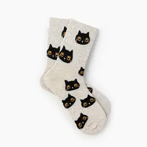 Cider [one-size] Cat Pattern Crew Socks
