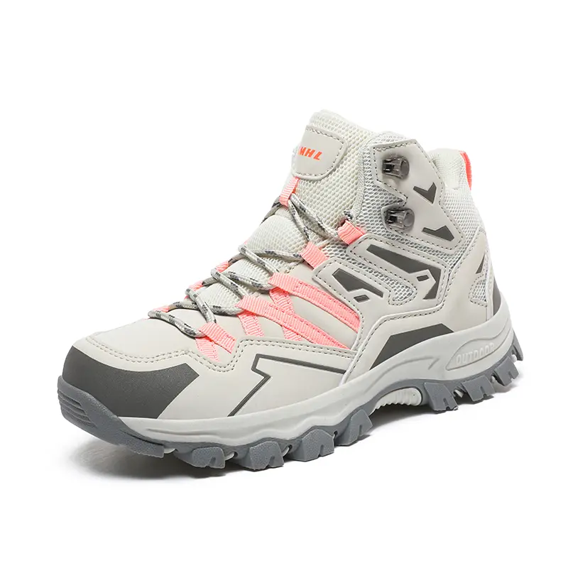 Women's Lace-Up High-Top Hiking Boots - Breathable, Non-Slip, Shock-Absorbing, Durable Outdoor Athletic All-Seasons Laces Casual Trainers for Mountain Climbing, Backpacking