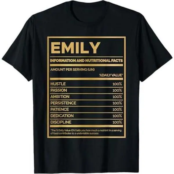 Emily Nutrition Information Amount Per Serving T-Shirt