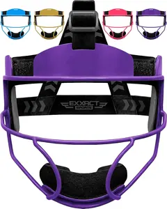 Exxact Sports Softball Face Mask - Softball Helmet for Girls Youth & Adult, Lightweight Protective Fielder's Mask for Enhanced Performance (Purple)