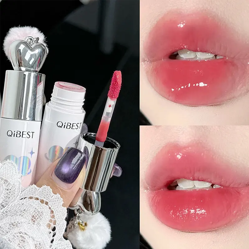 Radiant Satin Mirror Lip Gloss, Moisturizing Gloss, Soft Water-Like Shine, Summer Transparent Feel, Includes Keychain, Hangs on Bag, Glowy Lip