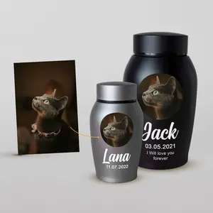 Personalized Cremation Pet Ashes Urn Waterproof with Airtight Closure Customized Keepsake Vase Container Memorial Dog Cat Funeral Decorative