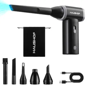 #SpringGlowUp HAUSHOF 8V Mini Electric Air Duster-110,000RPM High Power Compressed Air blower, Rechargeable Brushless Motor Durable Cleaner, Variable Speed Dust Blower for Computer, PC Keyboard, Electronics, Car...