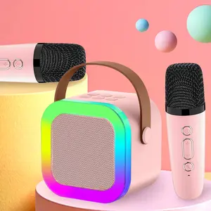 Mini Karaoke Microphones with Speaker, Portable Karaoke Machine with 2 Microphones, Wireless BT Speaker for Birthday Gift, Audio