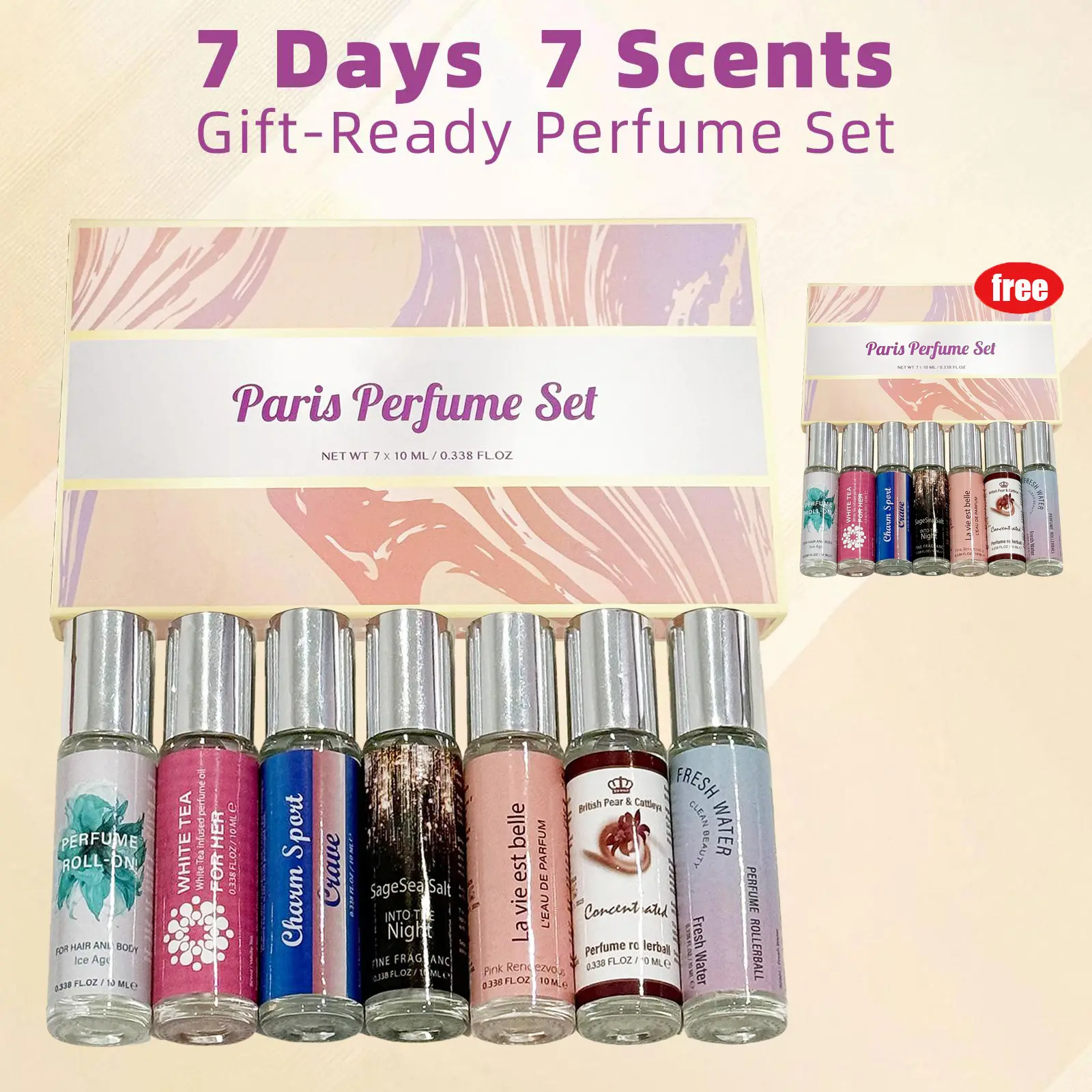 Buy 1 Get 1 Free Women’s 7-Scent Fragrance Pack - Hypoallergenic Essential Oil Multi-Pack, Confidence & Mood-Enhancing Daily Sprays, Floral Woody Cologne, Ideal Holiday & Self-Care Gifts, Flower Fragrance Sets, Natural Fragrance Sets