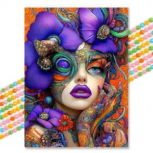 Fantasy Floral Face Diamond Painting Pop Art Style High Saturation Handmade DIY Embroidery Decorative Living Room Decor Diamond Painting Kits
