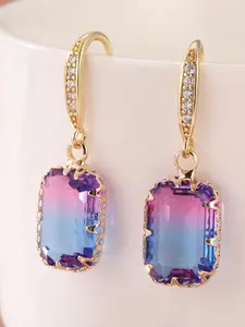 Fashion Colorful Artificial Crystal Decor Dangle Earrings, High Quality Earrings, Elegant Jewelry for Party, Daily Clothing Decor, Trendy All-match & Exquisite Jewelry for Birthday Gift