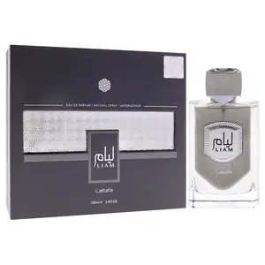Lattafa Liam Grey Eau de Parfum Spray for Unisex, 3.4 Ounce / 100 ml| Best gift | Long Lasting Cologne | with notes of woody, powdery, aromatic