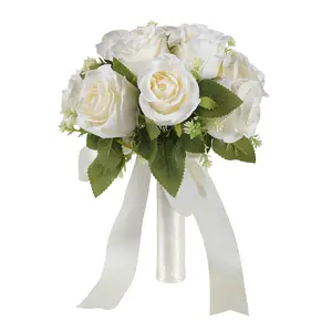 Western Wedding Bouquet, Forest Style Rose Artificial Flower Arrangement, Bride Handheld Floral Prop, Wedding Photography Accessory