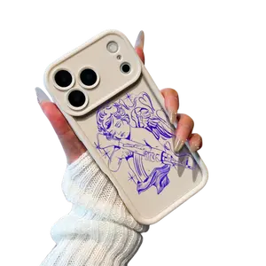 Angel Holding Gun Phone Case， Edgy Baroque Style for iPhone 17 16 15 14 13 12 11 Plus Pro Max. A1