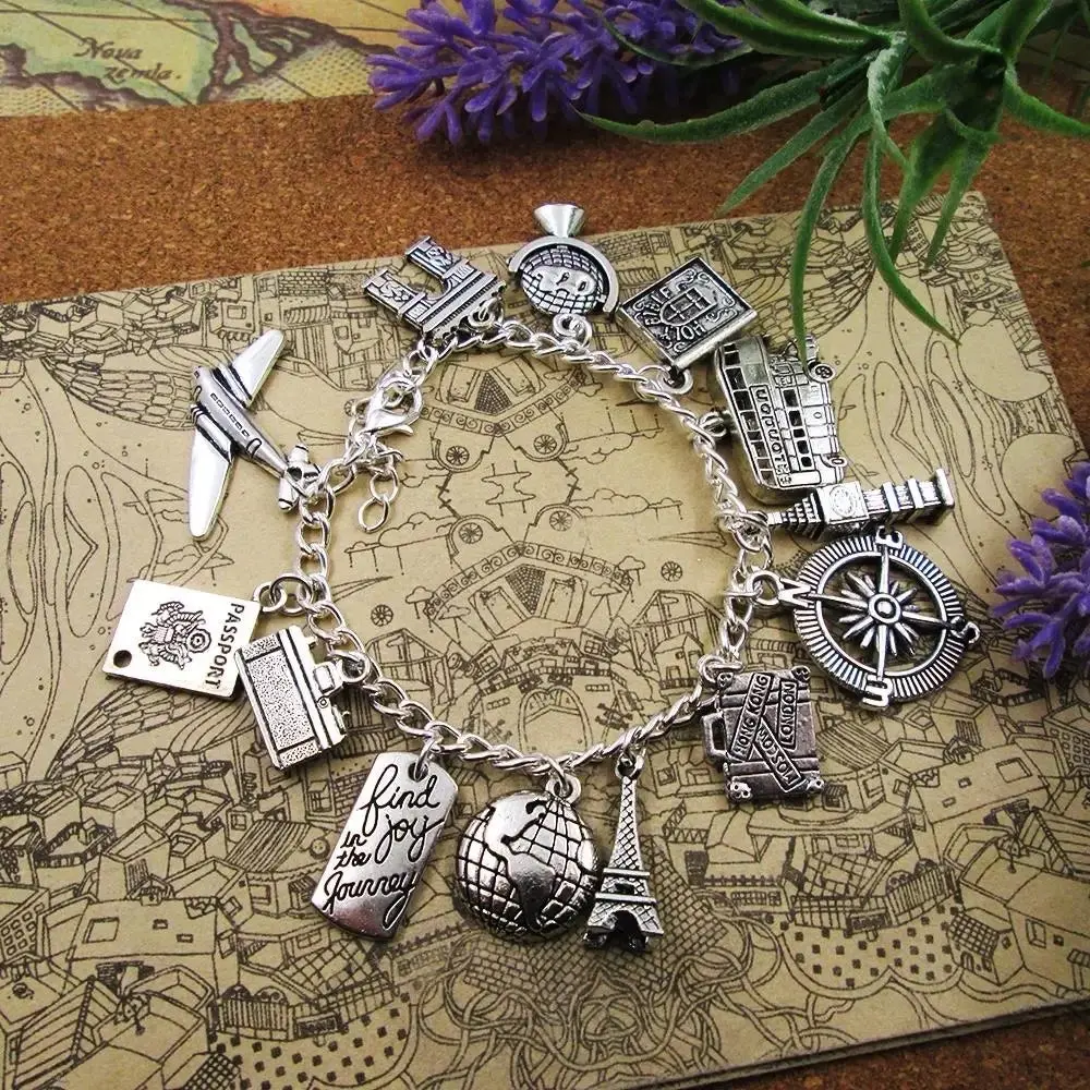 Travel charm bracelet
