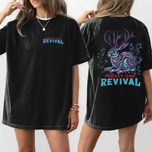 Vintage #Treatyy Oak Revival Jack Rabbit Graphic Tee, Rock Country Band Concert Tour 2025 Sweatshirt, #TreatyOakRevivall 90s Music Graphic Nashville Cloud Tee Comfort Hoodie, Gift for him, Gift for her