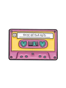 Best Of The 90s Cassette Tape Design Brooch, Vintage Pin Clothes Brooch, Clothes Accessories for Women & Men, Hearts, Fashion Accessory