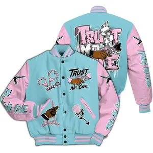SB Dunk Low Visty Varsity Jacket, Trust No One Drip All Over Print Letterman Jackets, gift for woman