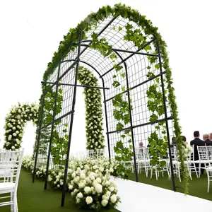 Garden Arch Trellis, 7.5FT Extra Tall Polyethylene-Coated Stainless Steel Garden Trellis for Climbing Plants, Vegetables, Flowers, Outdoor Pergola Arbor Wedding Party Decoration, Cucumber Trellis, Gar-7 horizontal pipes