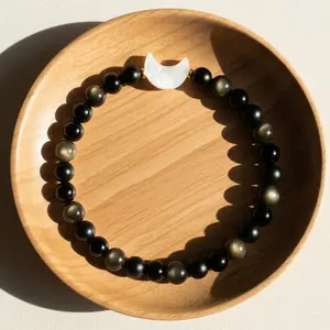 Sofia Sun & Moon Bracelet - Lunar Energy Bracelet Mother of Pearl Moon Bracelet Healing Crystal - Cleanse Bracelet, Inner Peace Bracelet Gift for her, Mother's Day Gift