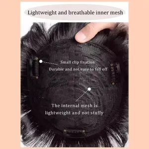 Men's Natural invisibility without any trace breathable straight and wavy Synthetic wig durable hair prosthesis for men