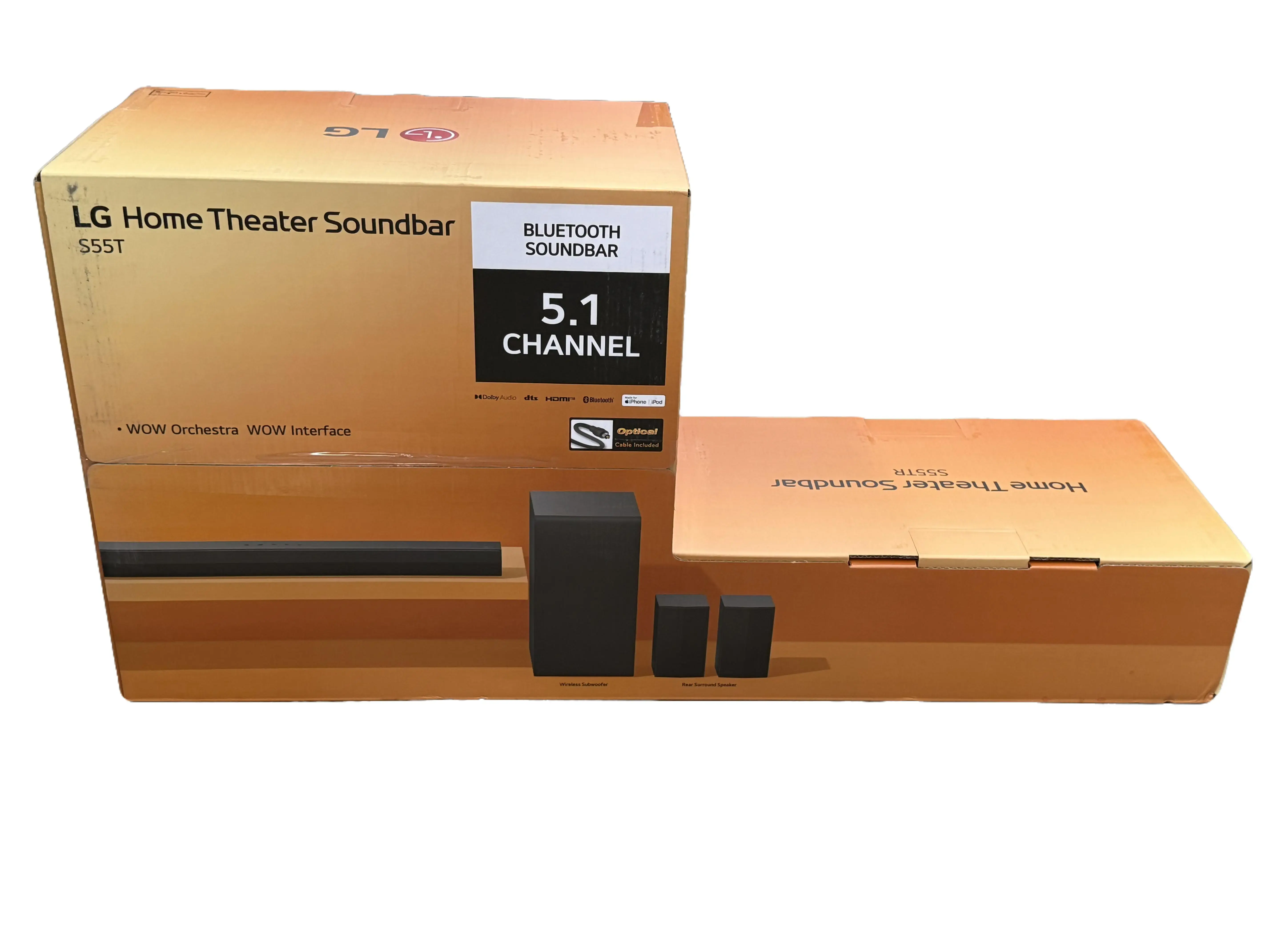 LG 5.1 Channel Soundbar with Dolby Audio and Rear Speakers - S55TR