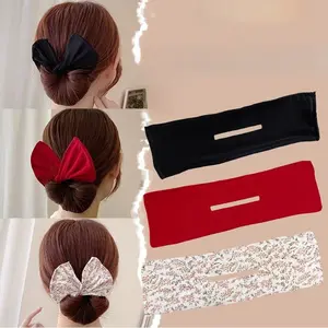 Deft Hair Bun Maker Magic Twist Hair Clamps Lazy Bun Maker Pinching Hair Device Lazy Hair Curler Cute French Twist for Women Bow Hairstyle Hair Accessories summerwins