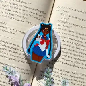 Black Sailor Moon Phone Grip, Funny Black Girl Kindle Holder, Pop Socket, Gift For Melanin Girl, Magnetic Phone Accessory