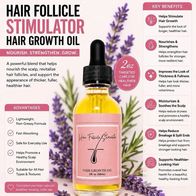 Hair Follicle Stimulator, Hair Growth Oil, Rosemary 2oz
