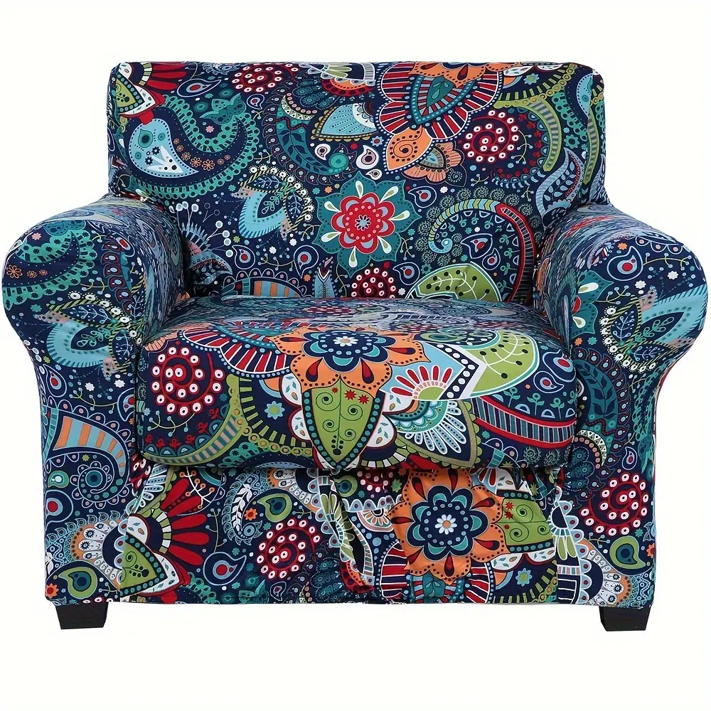 Couch Covers, Chair/Sofa Covers, Stretch Printed Armchair Slipcover, Separate Couch Cushion Covers, Washable Furniture Protector