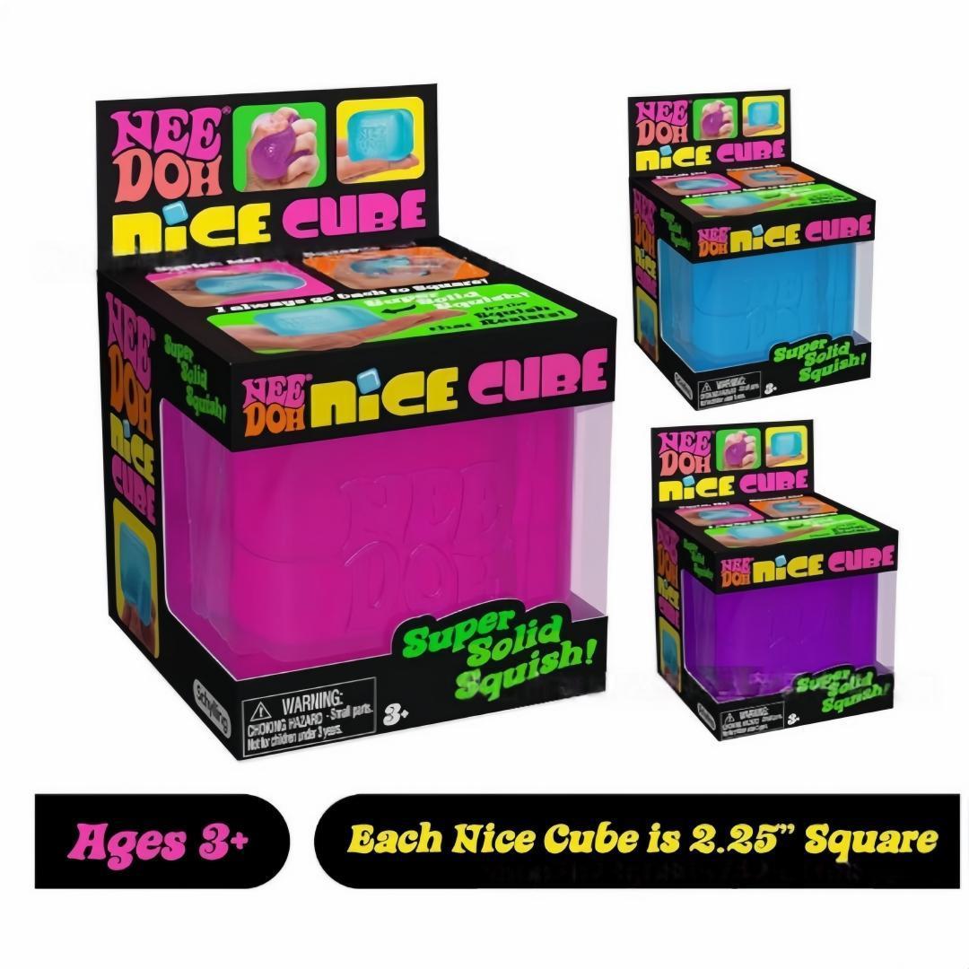 NeeDoh Cube Ice Cube Water Drop Squeeze Toy In Blue,Pink,and Purple Rosie-Style Stress Relief Ball Ice Cube Squeeze Fun-Sensory Squeeze Toy - Sensory Toy Stress Relief Squeeze Fun -Stress-Reducing Blocks Relaxing And Fun Squeeze Toy Gift For Stress Relief